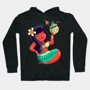 Retro cute Hawaiian girl Hoodie